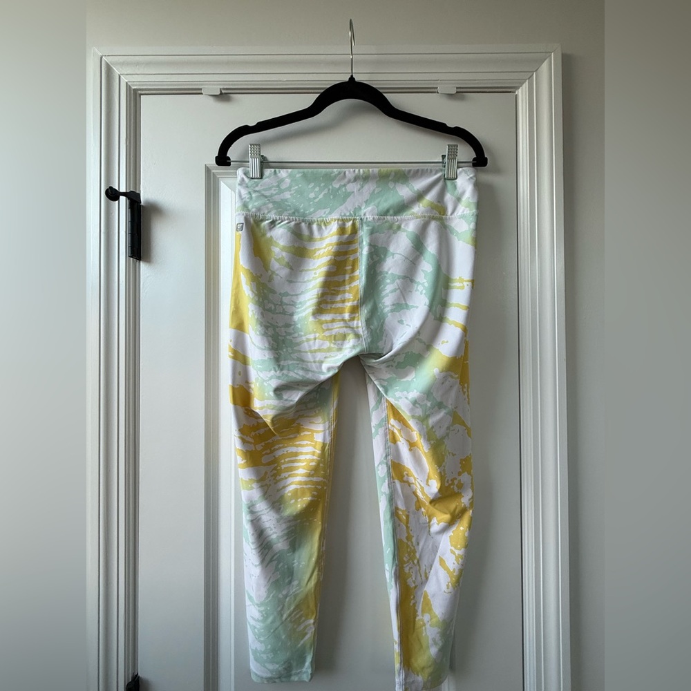 Fabletics Yellow And White Patterned Leggings - image 2